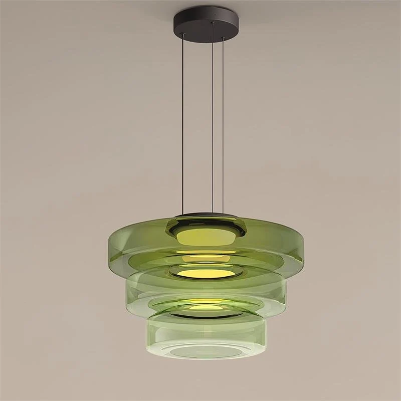 Gelaagde Glazen Hanglamp met Meerdere Schijven 1-2-3 Lagen Dimbare Plafondlamp voor Eetkamer Woonkamer Keuken Scandinavisch Design | Sansoti