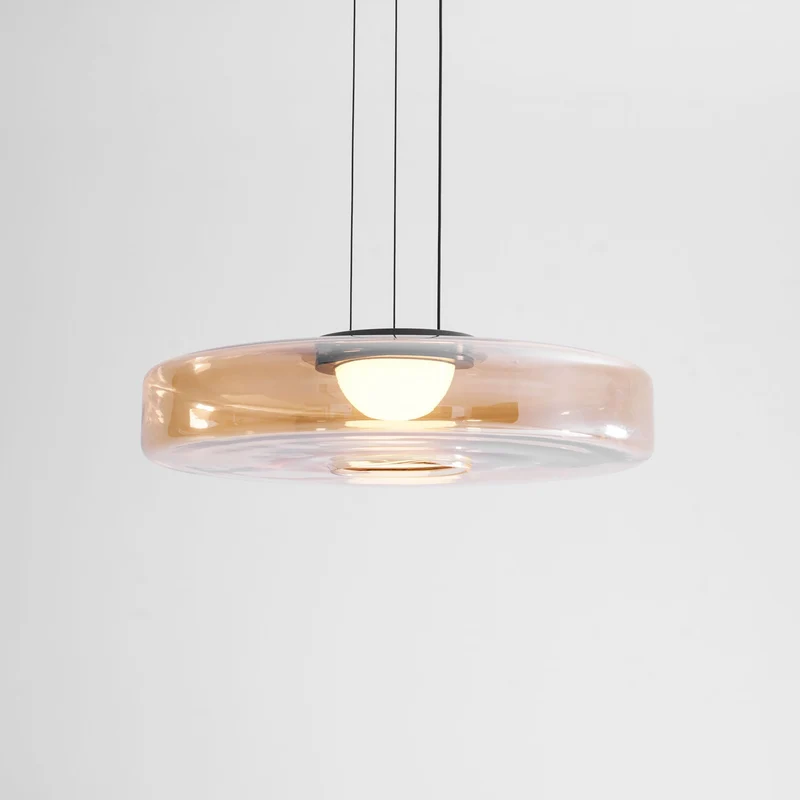Gelaagde Glazen Hanglamp met Meerdere Schijven 1-2-3 Lagen Dimbare Plafondlamp voor Eetkamer Woonkamer Keuken Scandinavisch Design | Sansoti