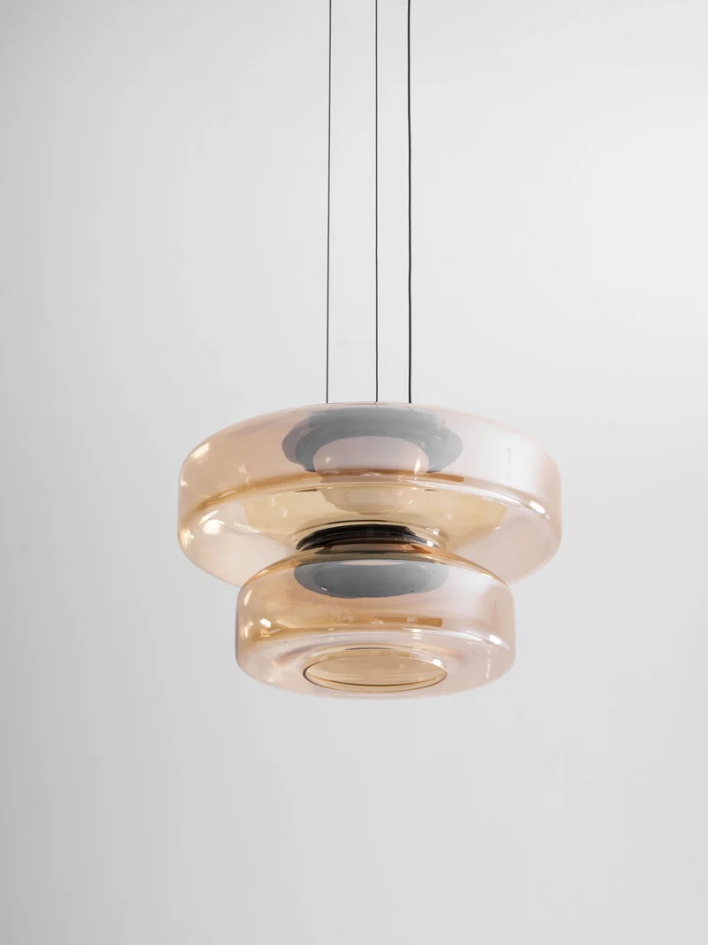 Gelaagde Glazen Hanglamp met Meerdere Schijven 1-2-3 Lagen Dimbare Plafondlamp voor Eetkamer Woonkamer Keuken Scandinavisch Design | Sansoti