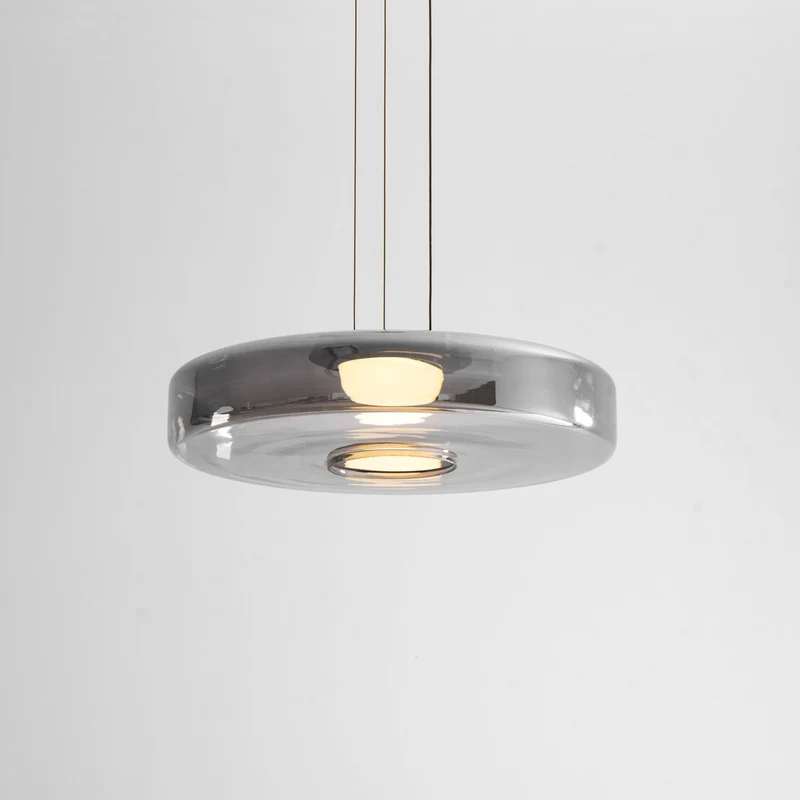 Gelaagde Glazen Hanglamp met Meerdere Schijven 1-2-3 Lagen Dimbare Plafondlamp voor Eetkamer Woonkamer Keuken Scandinavisch Design | Sansoti