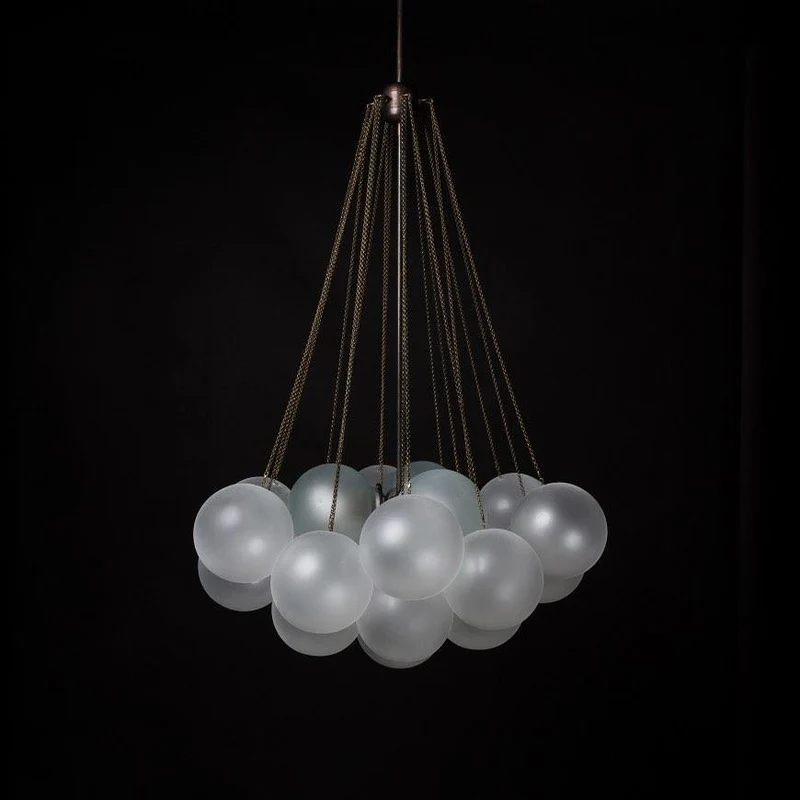 Handbewerkte Glazen Bollenkandelaar met Natuurlijke Lichtverstrooiing – Elegante 19th-Century Glastechniek voor Warme Sfeer | Sansoti