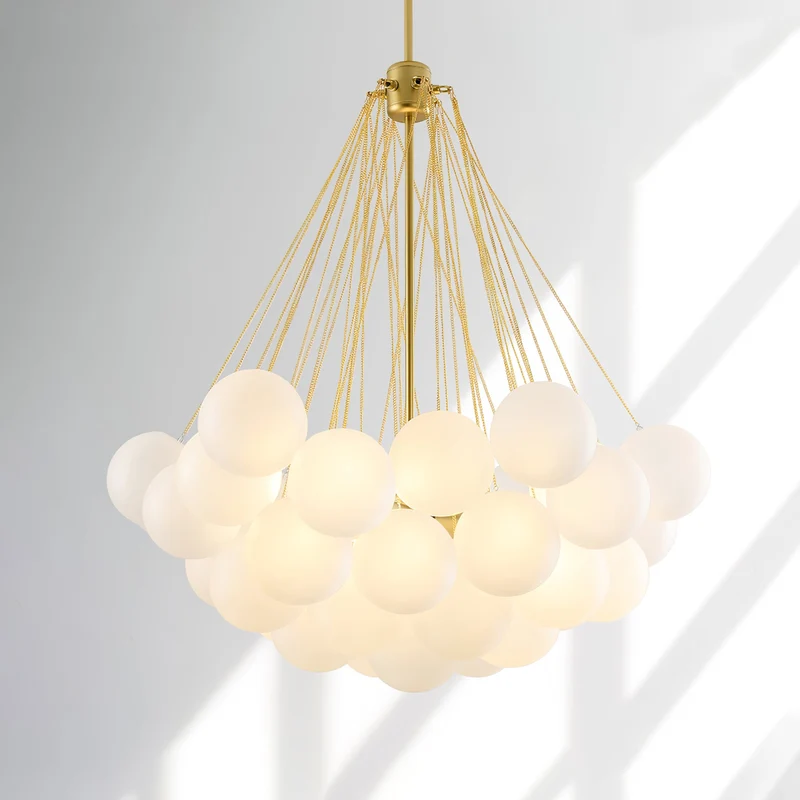 Handbewerkte Glazen Bollenkandelaar met Natuurlijke Lichtverstrooiing – Elegante 19th-Century Glastechniek voor Warme Sfeer | Sansoti