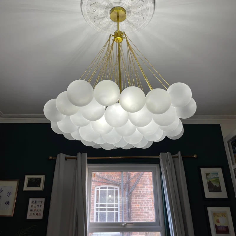 Handbewerkte Glazen Bollenkandelaar met Natuurlijke Lichtverstrooiing – Elegante 19th-Century Glastechniek voor Warme Sfeer | Sansoti