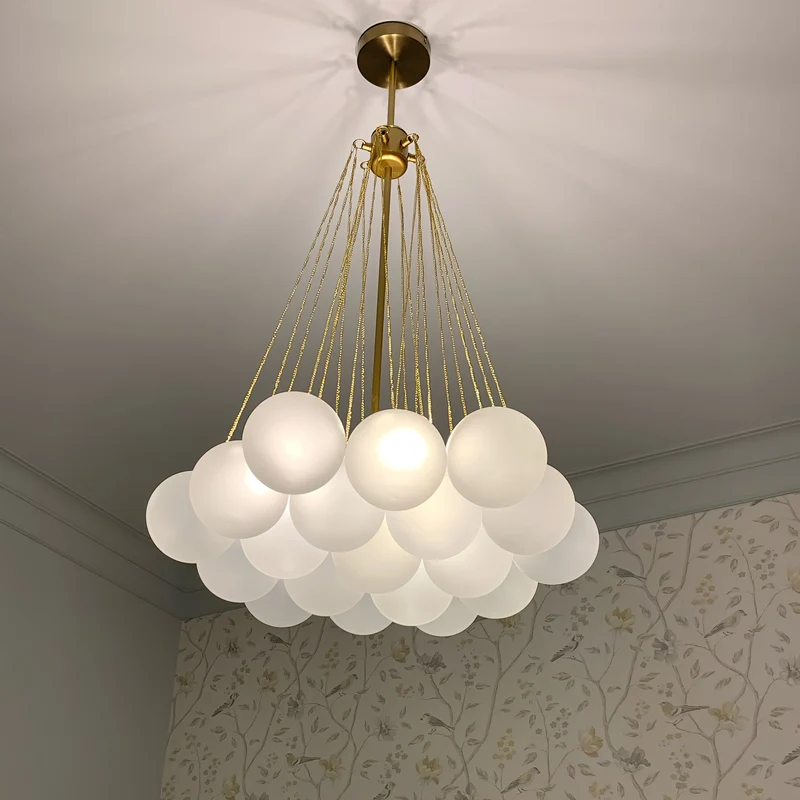Handbewerkte Glazen Bollenkandelaar met Natuurlijke Lichtverstrooiing – Elegante 19th-Century Glastechniek voor Warme Sfeer | Sansoti