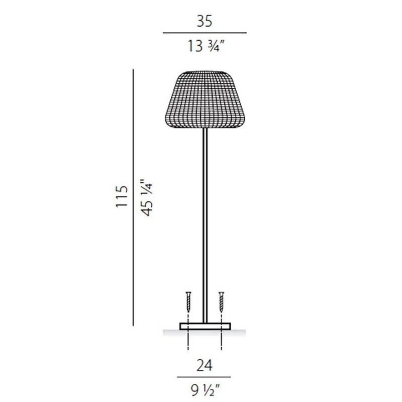 Panzeri Ralph Rattan Pollerleuchte 115cm