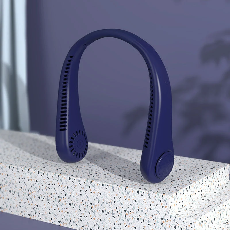 Draagbare Nekventilator Oplaadbaar 3 Snelheden LED-Display Handsfree Koeling voor Sport Outdoor Reizen | Sansoti