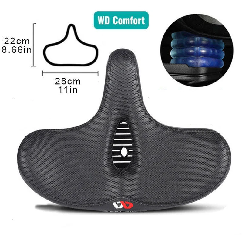 Ergonomisch Fietszadel Breed Ademend 23cm Gel Vulling Comfortabel Rijden Lange Tochten Universeel Pasvorm | Sansoti