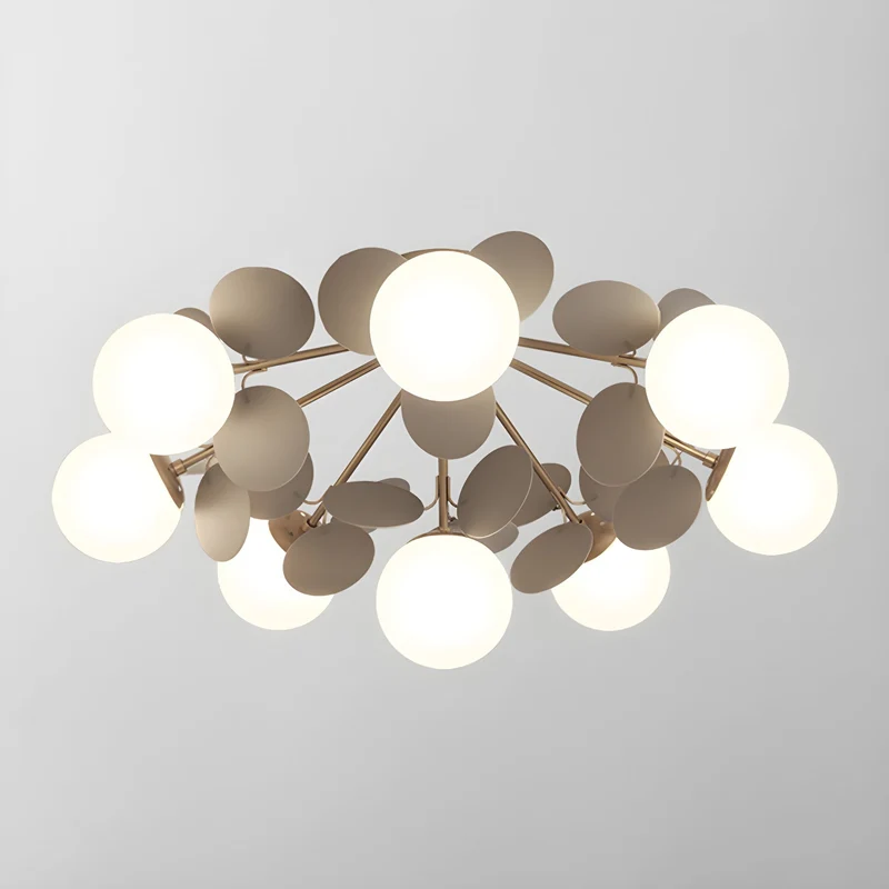 Ronde Plafondlamp met Acryl Bladeren – Macaron Pastelkleuren – 1, 4, 6 of 8 Lichtpunten – G9 Fitting – Scandinavisch Design voor Kinderkamer, Woonkamer en Kantoor | Sansoti