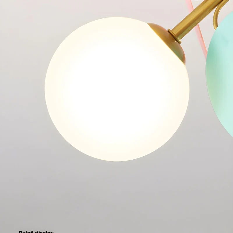 Ronde Plafondlamp met Acryl Bladeren – Macaron Pastelkleuren – 1, 4, 6 of 8 Lichtpunten – G9 Fitting – Scandinavisch Design voor Kinderkamer, Woonkamer en Kantoor | Sansoti