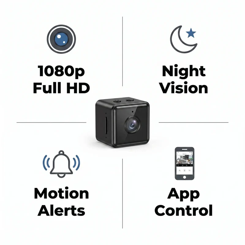 Draadloze WiFi Beveiligingscamera 1080P – Weerbestendig, App-Bestuurd, Binnen & Buiten Bewaking, Bewegingsdetectie, Nachtzicht | Sansoti