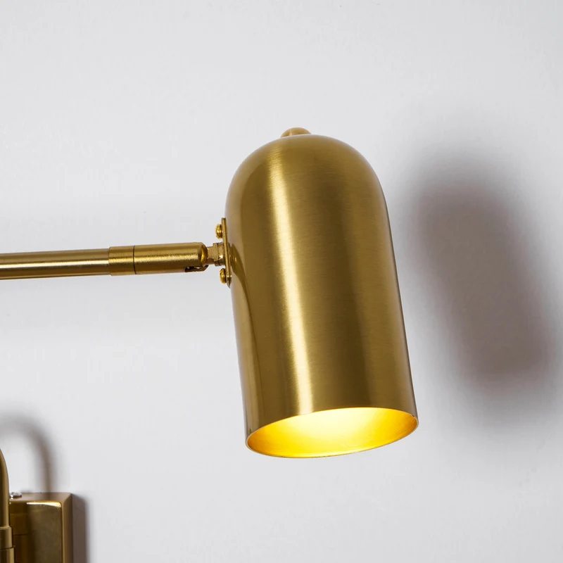 Verstelbare Wandlamp met Plug | Draaibare Arm en Zwenkkap | Perfect voor Slaapkamer en Leeshoek | Sansoti