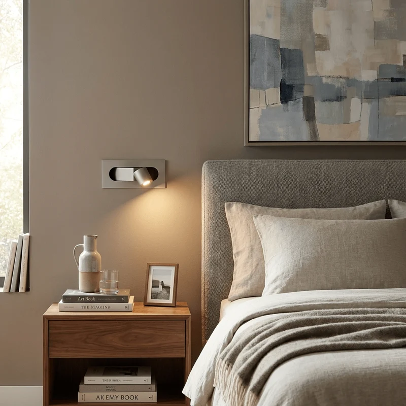 LED wandlamp met verborgen schakelaar – druk in, druk uit – verstelbare kop voor leeslicht naast bed | Sansoti
