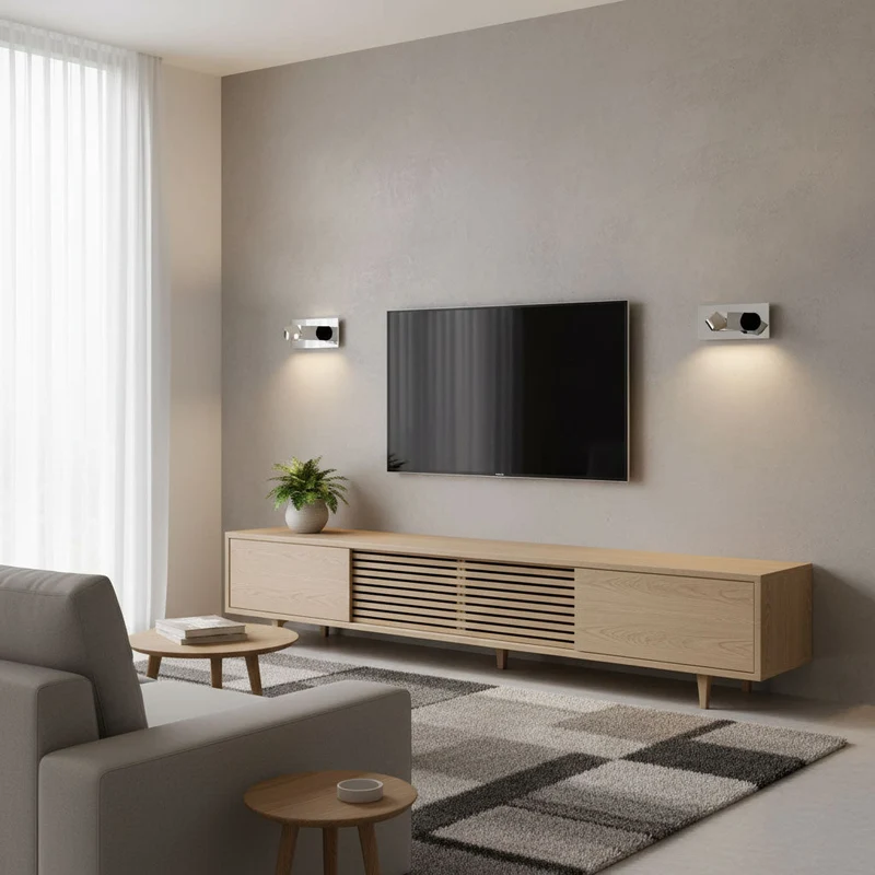 LED wandlamp met verborgen schakelaar – druk in, druk uit – verstelbare kop voor leeslicht naast bed | Sansoti