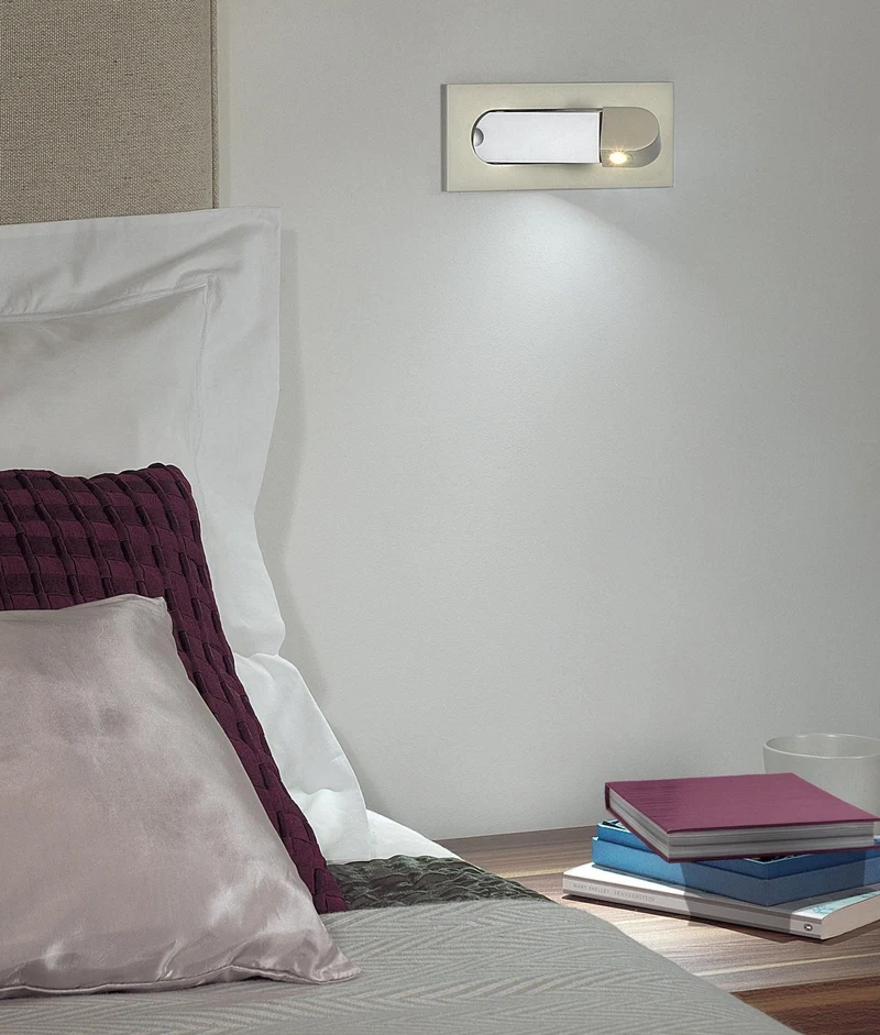LED wandlamp met verborgen schakelaar – druk in, druk uit – verstelbare kop voor leeslicht naast bed | Sansoti