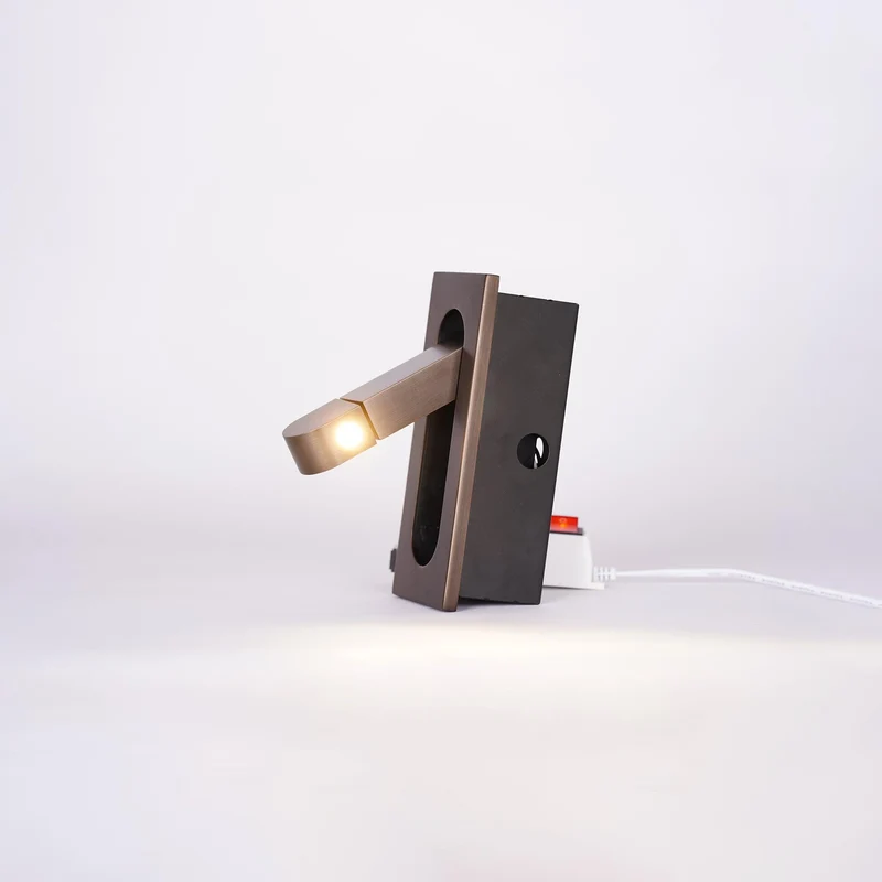 LED wandlamp met verborgen schakelaar – druk in, druk uit – verstelbare kop voor leeslicht naast bed | Sansoti