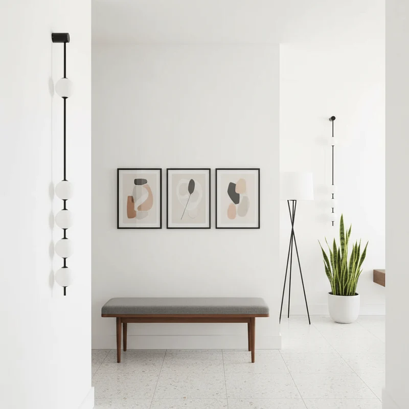 Verticale Glazen Wandlamp met Messing - Design Verlichting voor Gang & Entree | Sansoti