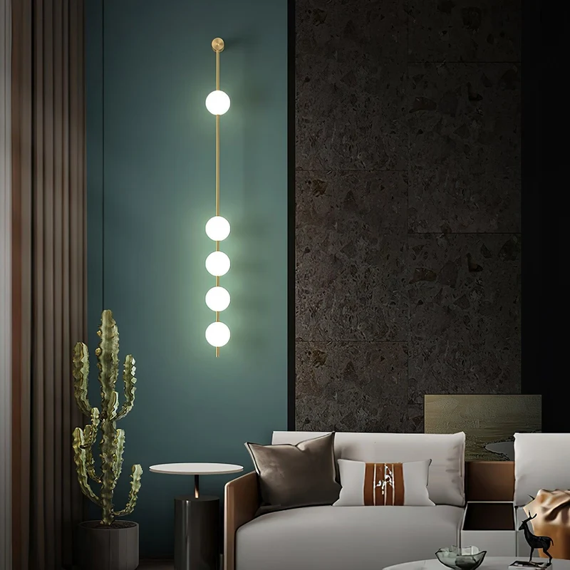 Verticale Glazen Wandlamp met Messing - Design Verlichting voor Gang & Entree | Sansoti