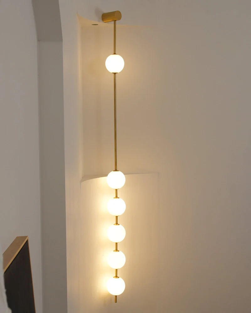 Verticale Glazen Wandlamp met Messing - Design Verlichting voor Gang & Entree | Sansoti
