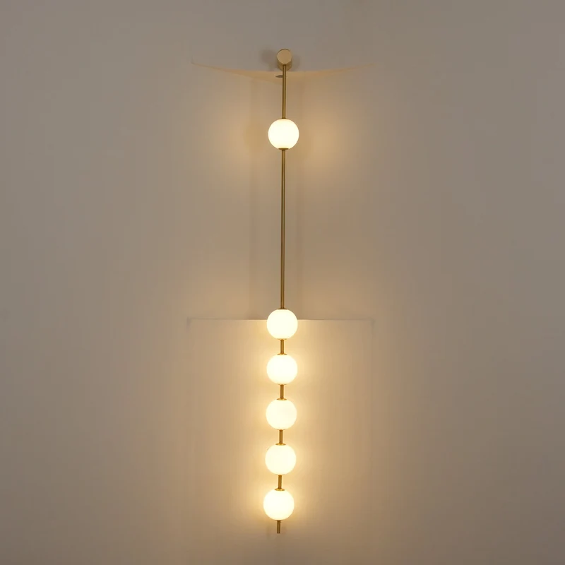 Verticale Glazen Wandlamp met Messing - Design Verlichting voor Gang & Entree | Sansoti