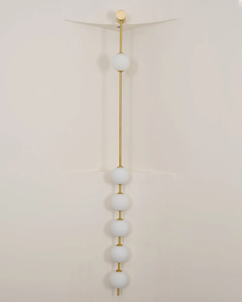 Verticale Glazen Wandlamp met Messing - Design Verlichting voor Gang & Entree | Sansoti