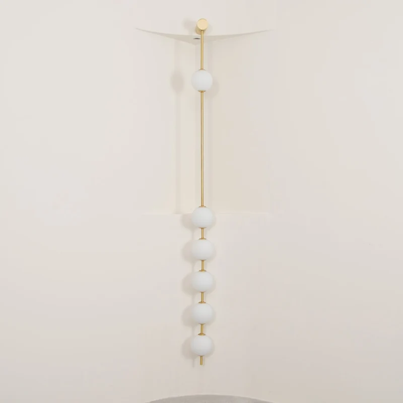 Verticale Glazen Wandlamp met Messing - Design Verlichting voor Gang & Entree | Sansoti