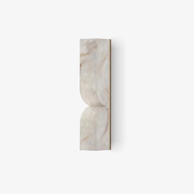 Natuursteen Wandlamp – Massief Alabaster met Organische Vormgeving & Warm Licht | Sansoti