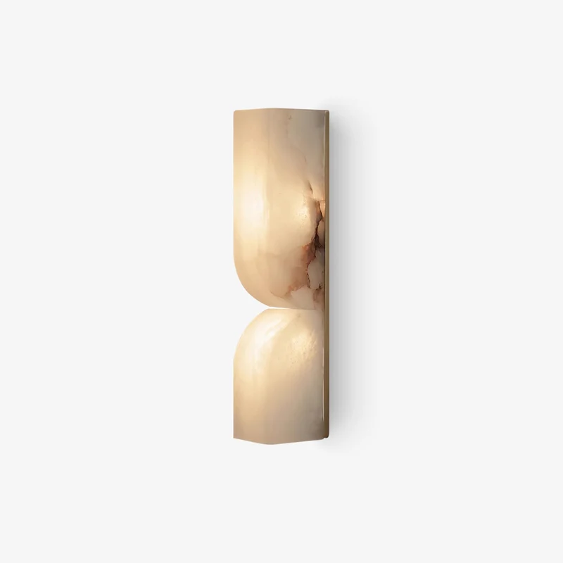 Natuursteen Wandlamp – Massief Alabaster met Organische Vormgeving & Warm Licht | Sansoti