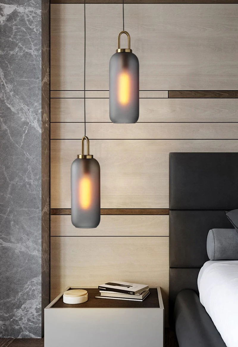 Glazen Hanglamp met Koperen Afwerking – Capsule & Sphere Vormen | Sansoti