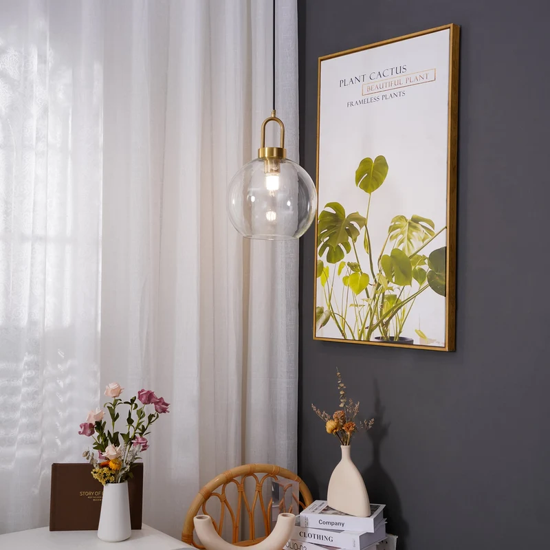 Glazen Hanglamp met Koperen Afwerking – Capsule & Sphere Vormen | Sansoti