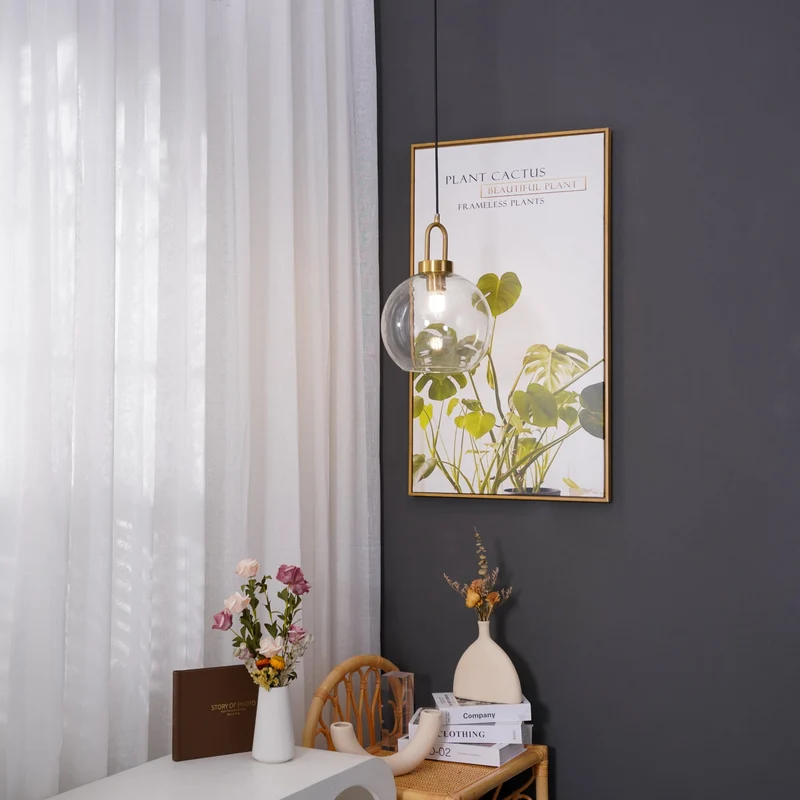 Glazen Hanglamp met Koperen Afwerking – Capsule & Sphere Vormen | Sansoti