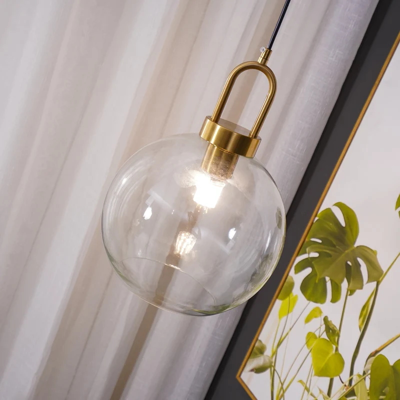 Glazen Hanglamp met Koperen Afwerking – Capsule & Sphere Vormen | Sansoti