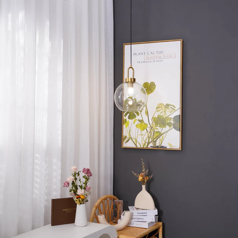 Glazen Hanglamp met Koperen Afwerking – Capsule & Sphere Vormen | Sansoti