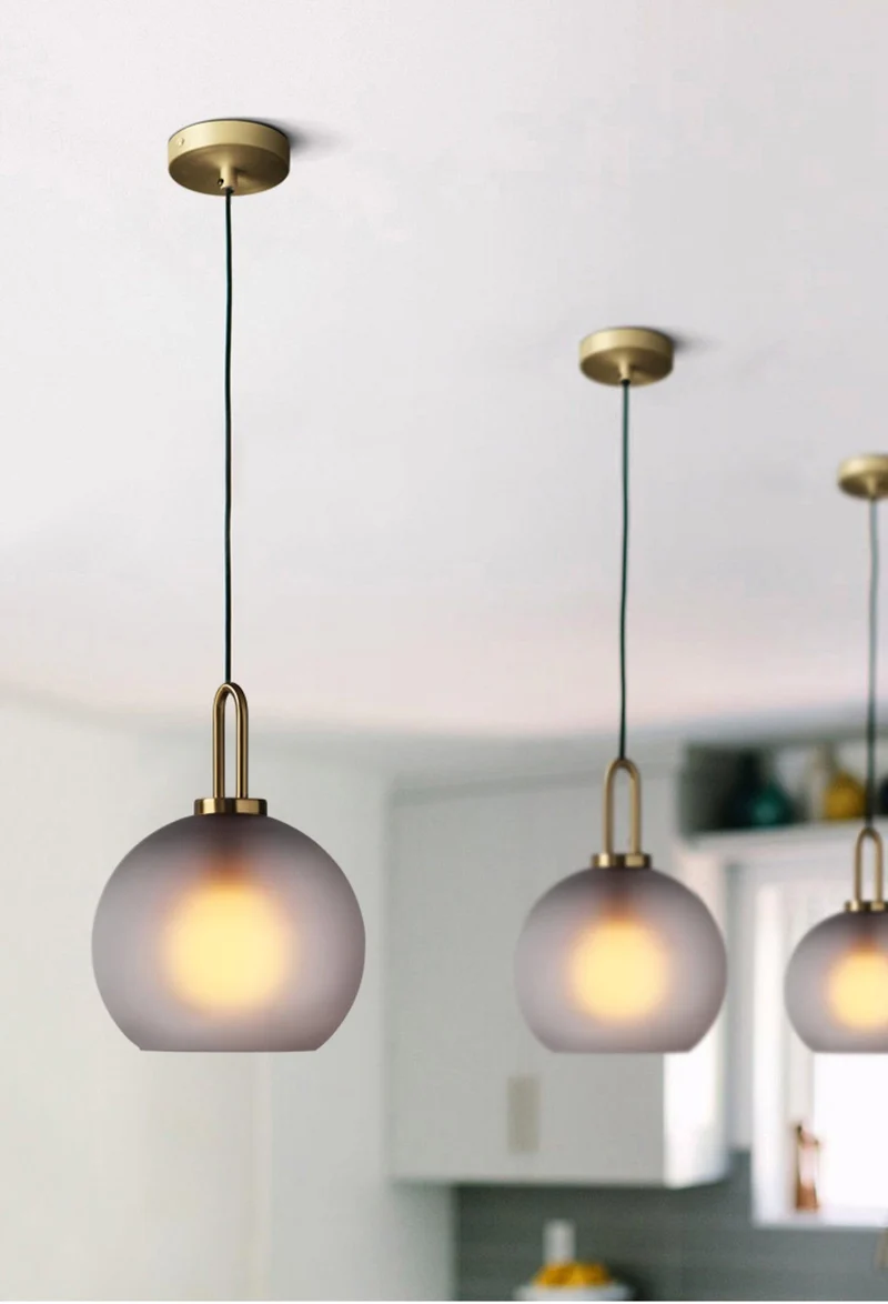 Glazen Hanglamp met Koperen Afwerking – Capsule & Sphere Vormen | Sansoti