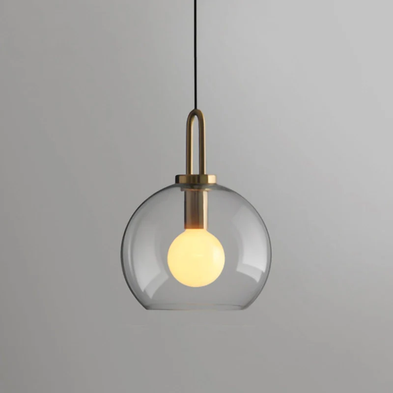Glazen Hanglamp met Koperen Afwerking – Capsule & Sphere Vormen | Sansoti