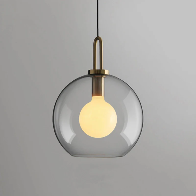 Glazen Hanglamp met Koperen Afwerking – Capsule & Sphere Vormen | Sansoti