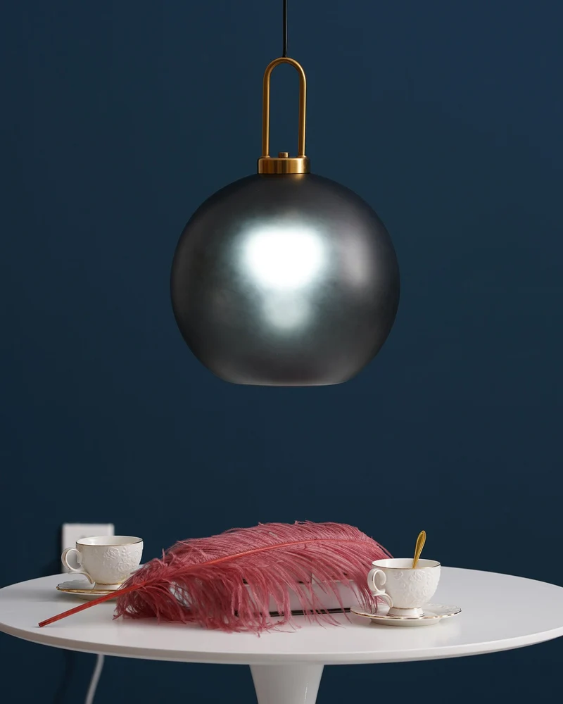 Glazen Hanglamp met Koperen Afwerking – Capsule & Sphere Vormen | Sansoti