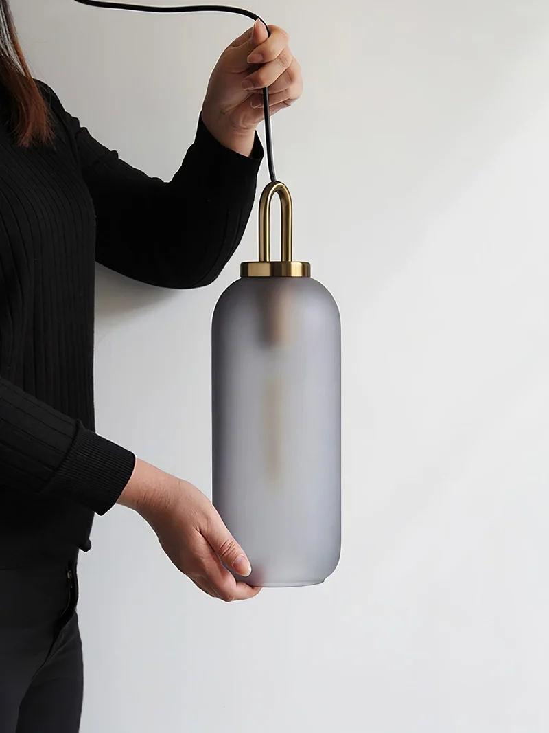 Glazen Hanglamp met Koperen Afwerking – Capsule & Sphere Vormen | Sansoti