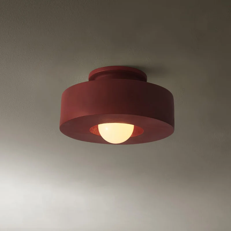 Plafondlamp Simon met Gestapelde Cilindervormen Hars Beschikbaar in Rood Groen Zwart E26 E27 Fitting Ø30×15cm Minimalistisch Design Geometrisch Sculptuur Verlichtingselement | Sansoti