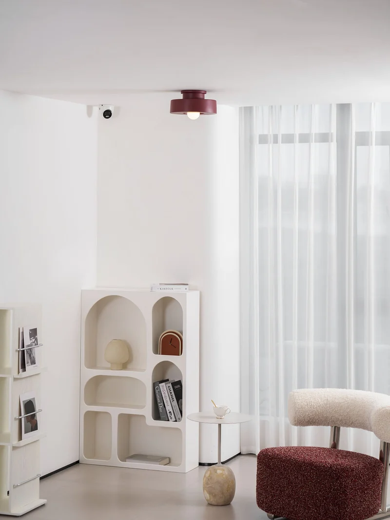 Plafondlamp Simon met Gestapelde Cilindervormen Hars Beschikbaar in Rood Groen Zwart E26 E27 Fitting Ø30×15cm Minimalistisch Design Geometrisch Sculptuur Verlichtingselement | Sansoti