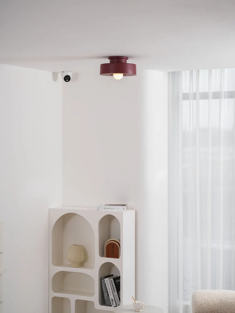 Plafondlamp Simon met Gestapelde Cilindervormen Hars Beschikbaar in Rood Groen Zwart E26 E27 Fitting Ø30×15cm Minimalistisch Design Geometrisch Sculptuur Verlichtingselement | Sansoti