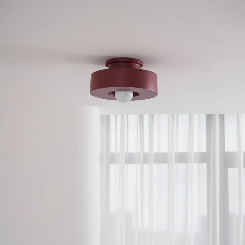 Plafondlamp Simon met Gestapelde Cilindervormen Hars Beschikbaar in Rood Groen Zwart E26 E27 Fitting Ø30×15cm Minimalistisch Design Geometrisch Sculptuur Verlichtingselement | Sansoti