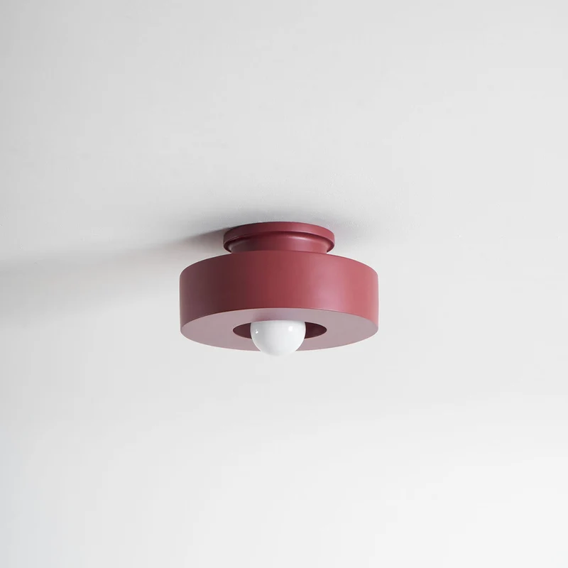 Plafondlamp Simon met Gestapelde Cilindervormen Hars Beschikbaar in Rood Groen Zwart E26 E27 Fitting Ø30×15cm Minimalistisch Design Geometrisch Sculptuur Verlichtingselement | Sansoti