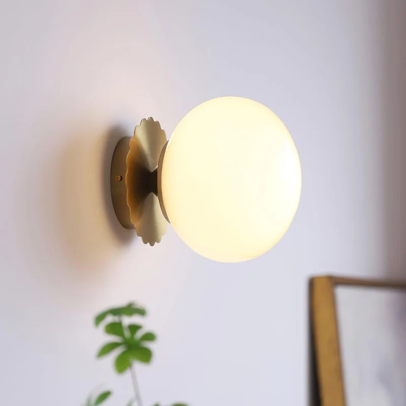 Glazen Wandlamp met Gekleurde Diffuser – Dimbare Armatuur Wand & Plafond Converteerbaar | Sansoti