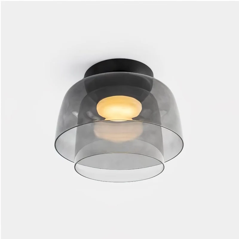 Lagen Plafondlamp met Glazen Schijven | Warm Getint Glas | Scandinavische Elegantie | Subtiel Gelaagd Licht | Moderne Plafondverlichting | Dimbare Versie Beschikbaar | Design Plafondlamp | Meerlaags Glasdesign | Natuurlijk Lichtgevoel | Sansoti