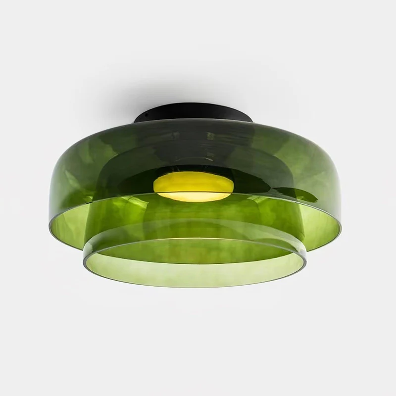 Lagen Plafondlamp met Glazen Schijven | Warm Getint Glas | Scandinavische Elegantie | Subtiel Gelaagd Licht | Moderne Plafondverlichting | Dimbare Versie Beschikbaar | Design Plafondlamp | Meerlaags Glasdesign | Natuurlijk Lichtgevoel | Sansoti