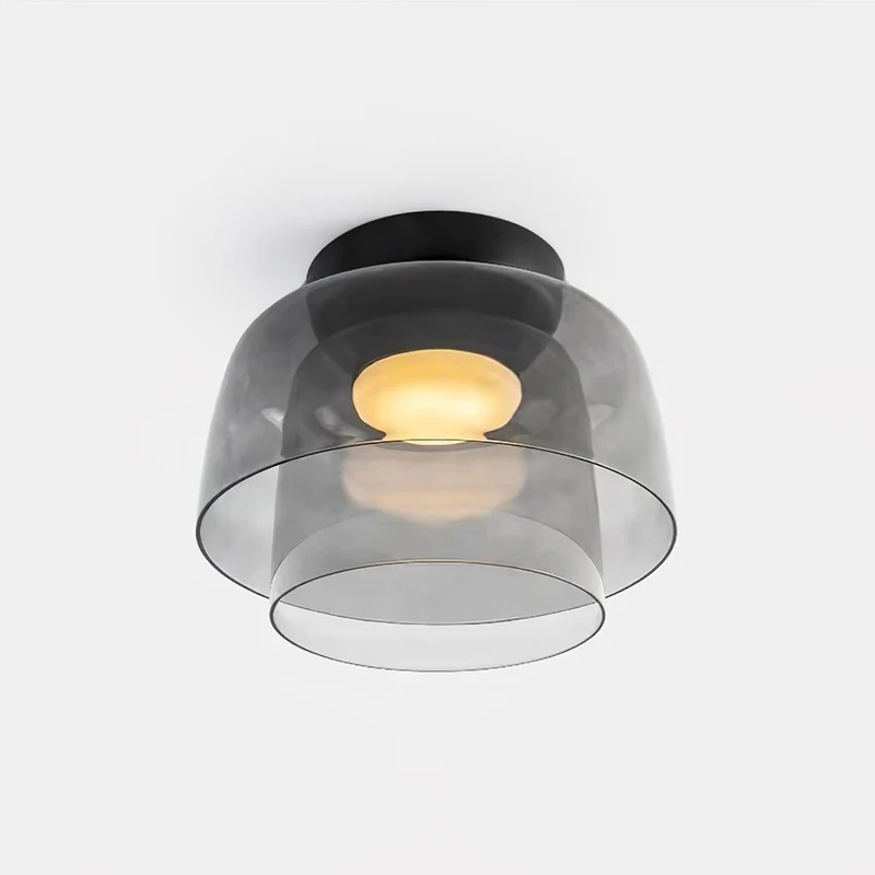 Lagen Plafondlamp met Glazen Schijven | Warm Getint Glas | Scandinavische Elegantie | Subtiel Gelaagd Licht | Moderne Plafondverlichting | Dimbare Versie Beschikbaar | Design Plafondlamp | Meerlaags Glasdesign | Natuurlijk Lichtgevoel | Sansoti