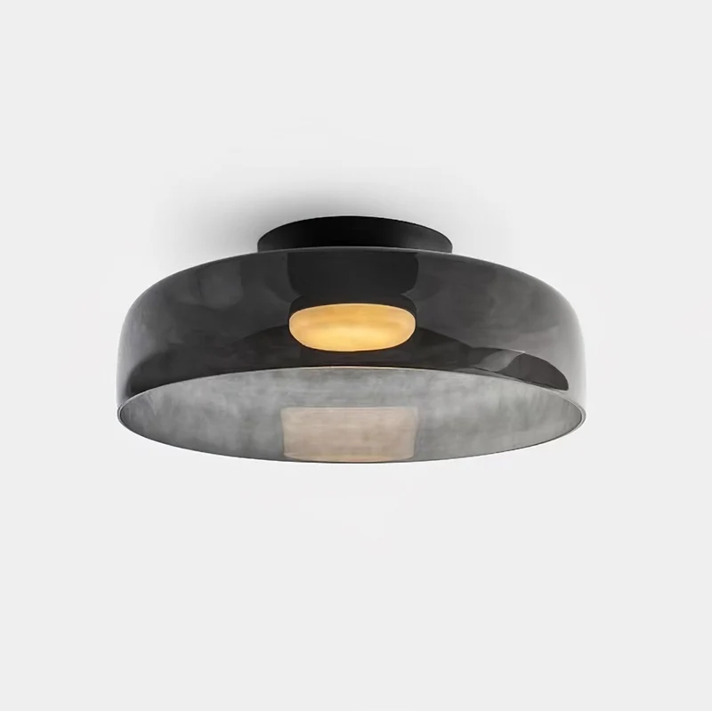 Lagen Plafondlamp met Glazen Schijven | Warm Getint Glas | Scandinavische Elegantie | Subtiel Gelaagd Licht | Moderne Plafondverlichting | Dimbare Versie Beschikbaar | Design Plafondlamp | Meerlaags Glasdesign | Natuurlijk Lichtgevoel | Sansoti