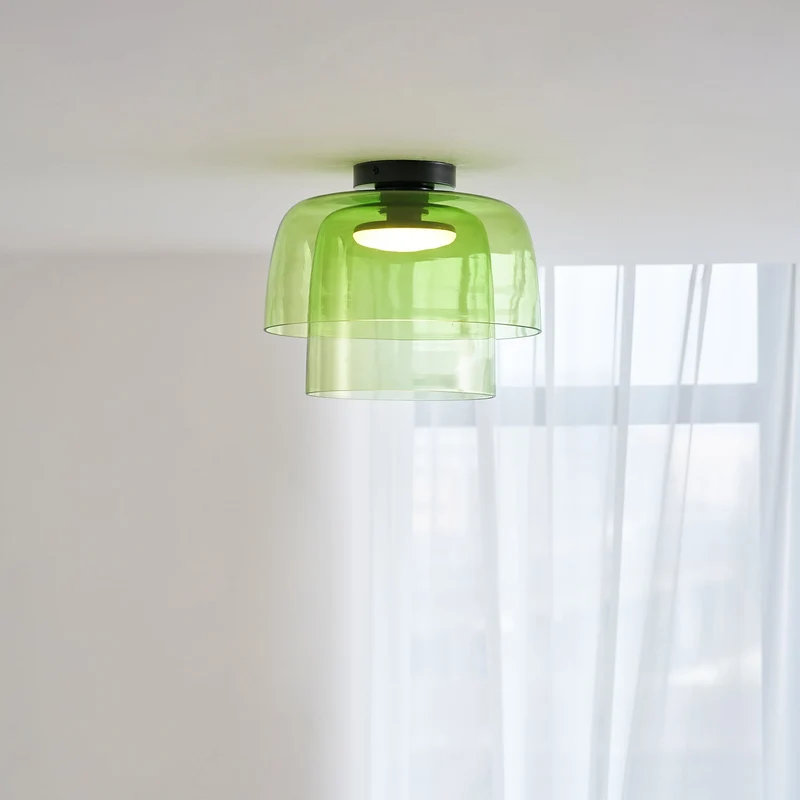 Lagen Plafondlamp met Glazen Schijven | Warm Getint Glas | Scandinavische Elegantie | Subtiel Gelaagd Licht | Moderne Plafondverlichting | Dimbare Versie Beschikbaar | Design Plafondlamp | Meerlaags Glasdesign | Natuurlijk Lichtgevoel | Sansoti