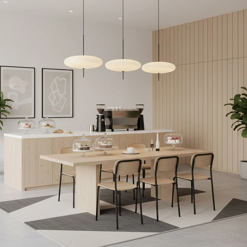 Opaalwitte Schijfhanglamp Elliptisch Design Glas-Effect Polymeer 3-4 Lichtpunten E26/E27 Moderne Designlamp Scandinavische Stijl Zwart of Wit Scandinavisch Interieur | Sansoti