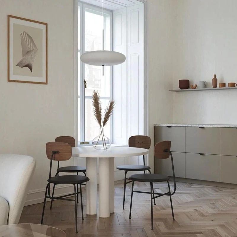 Opaalwitte Schijfhanglamp Elliptisch Design Glas-Effect Polymeer 3-4 Lichtpunten E26/E27 Moderne Designlamp Scandinavische Stijl Zwart of Wit Scandinavisch Interieur | Sansoti